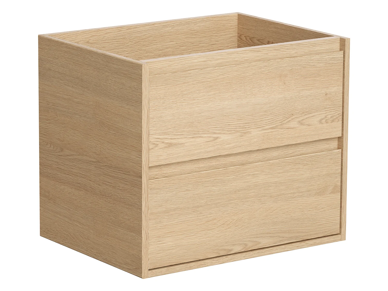 Hangmeubel voor badkamer met inbouwwastafel - Eikenfineer - 60 cm - MILIPAM