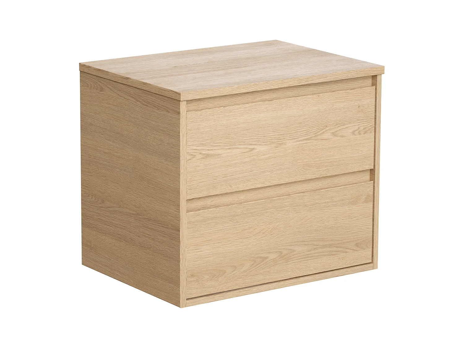 Mueble de baño flotante bajo lavabo con encimera - Chapado en roble - 60 cm - MILIPAM