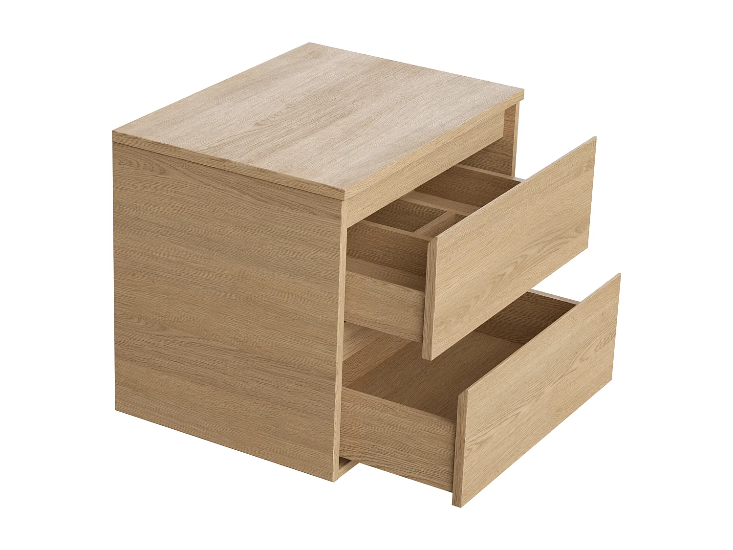 Meuble sous vasque suspendu avec planche - Placage chêne - 60 cm - MILIPAM