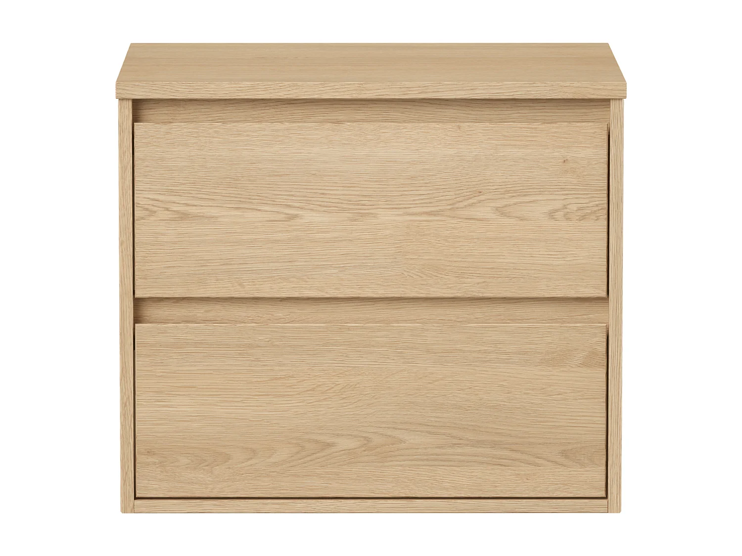 Meuble sous vasque suspendu avec planche - Placage chêne - 60 cm - MILIPAM