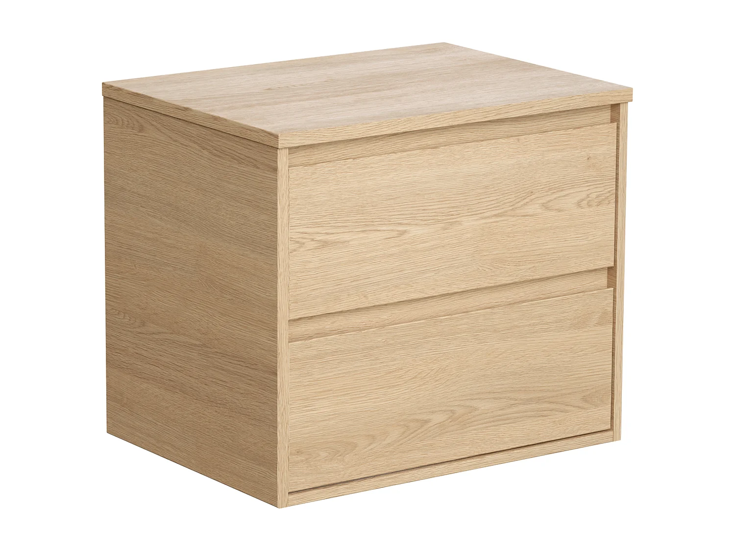 Meuble sous vasque suspendu avec planche - Placage chêne - 60 cm - MILIPAM