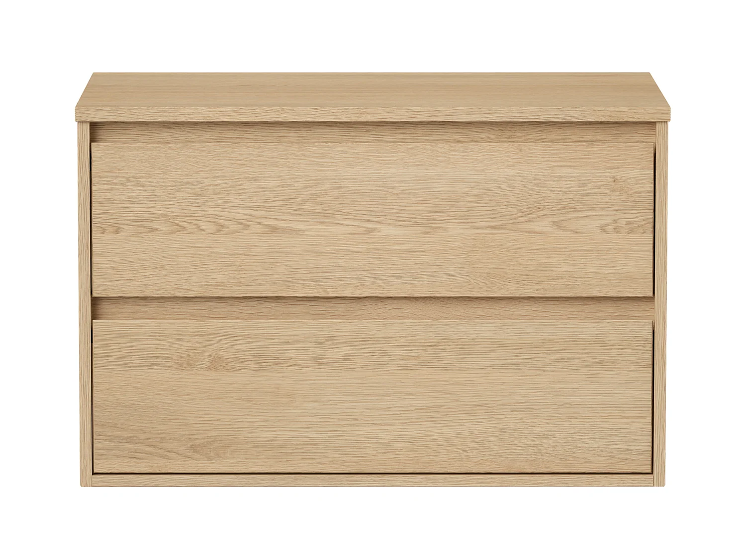 Meubel voor onder hangwastafel met plank - Eikenfineer - 80 cm - MILIPAM