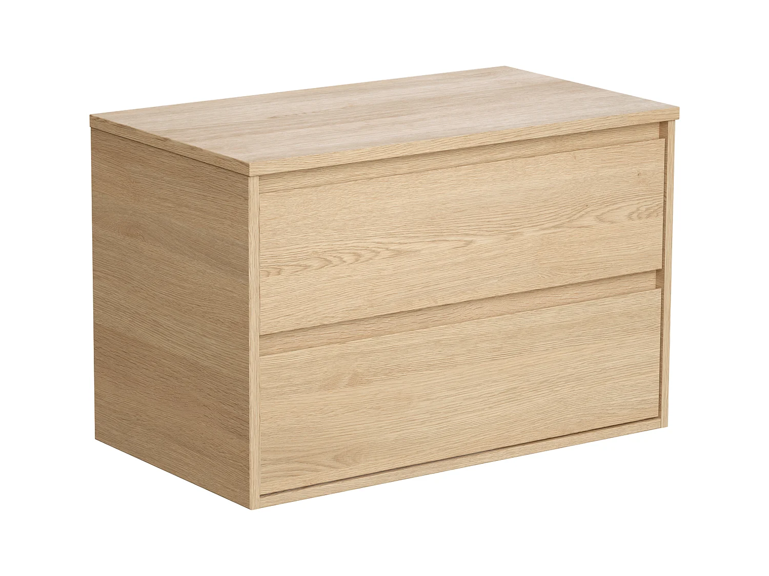 Meubel voor onder hangwastafel met plank - Eikenfineer - 80 cm - MILIPAM