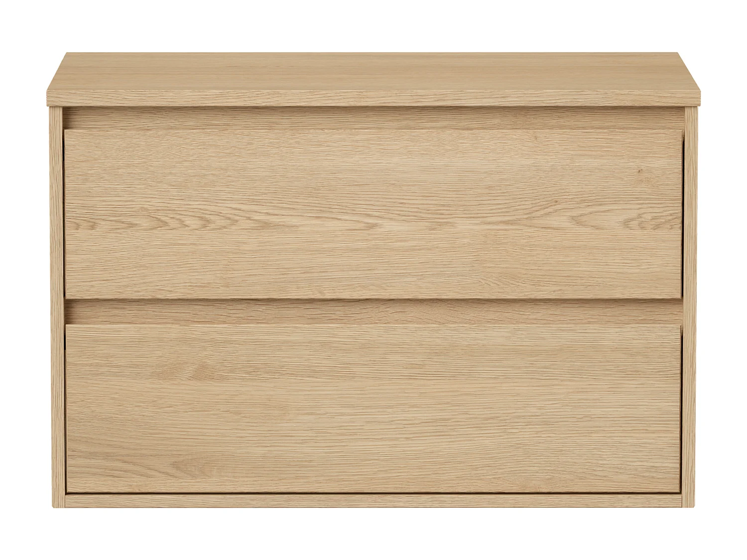 Waschbeckenunterschrank hängend mit Platte - 80 cm - Eichenholzfurnier - MILIPAM