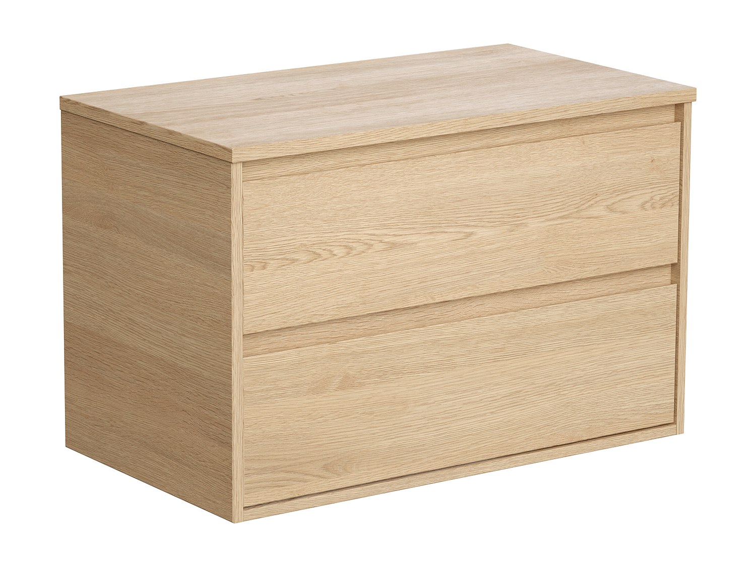 Waschbeckenunterschrank hängend mit Platte - 80 cm - Eichenholzfurnier - MI günstig online kaufen