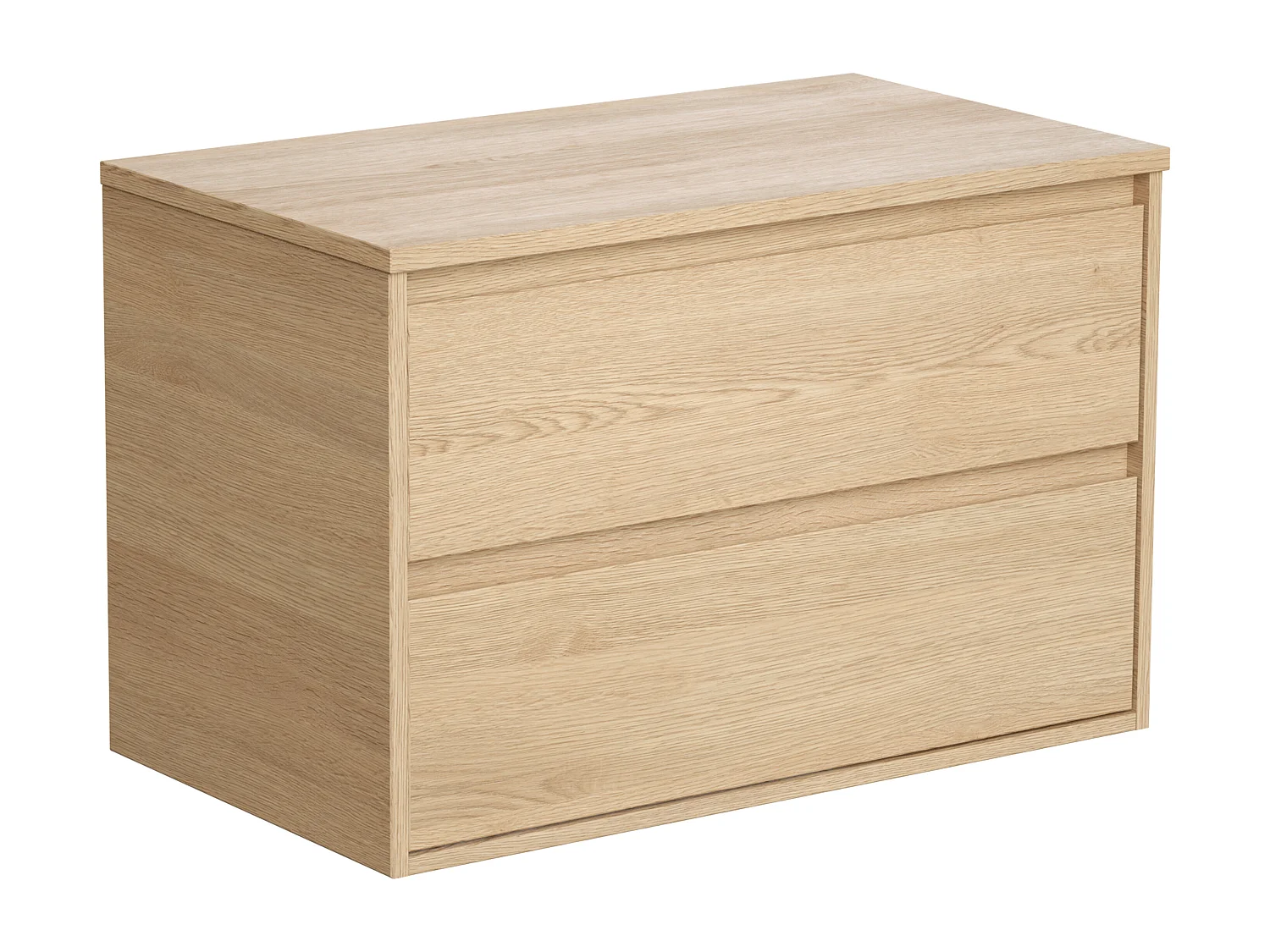 Waschbeckenunterschrank hängend mit Platte - 80 cm - Eichenholzfurnier - MILIPAM