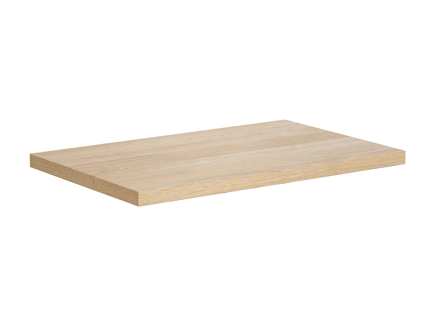Meuble sous vasque avec niche de rangement et planche - 80 cm - Placage chêne - COSMOTI