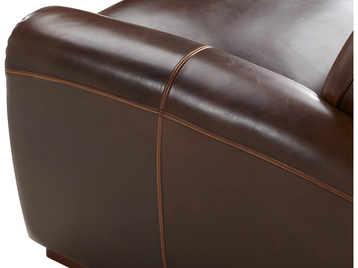 Ledersofa Vintage 2-Sitzer - Braun - BAUDOIN