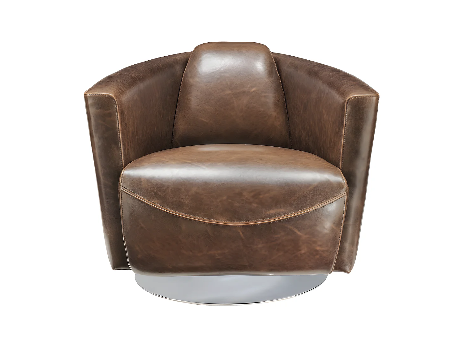 Clubfauteuil van leer met lived-in uiterlijk FLORENTIN