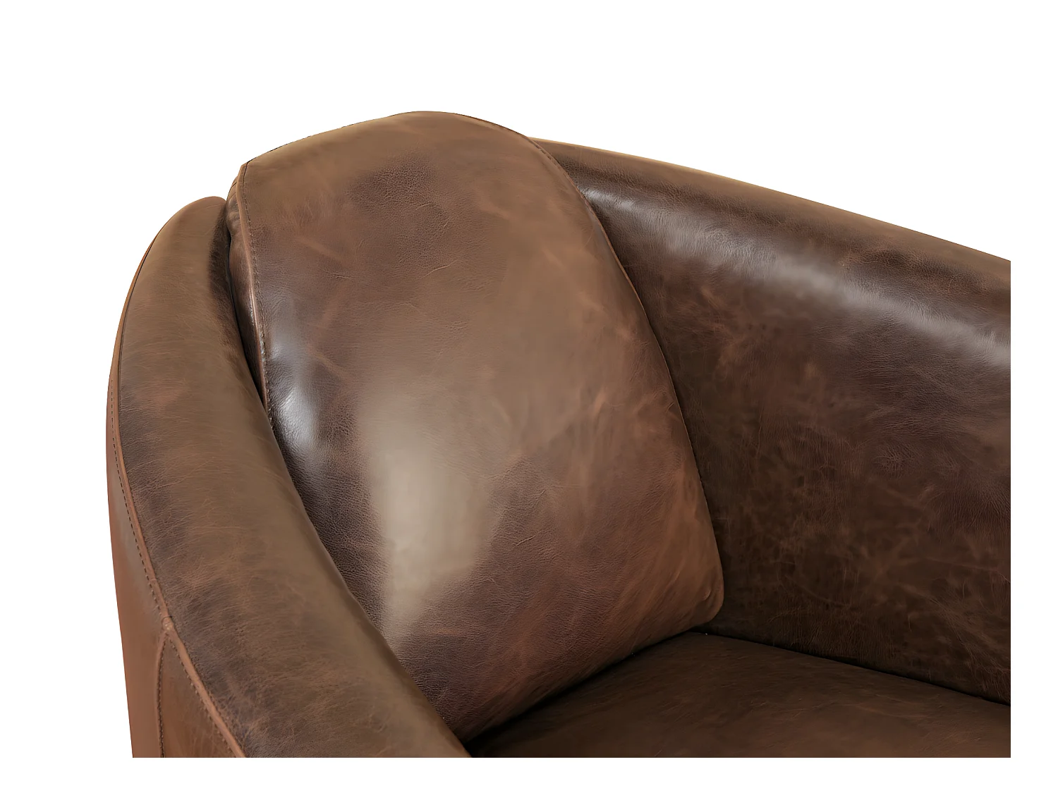 Clubfauteuil van leer met lived-in uiterlijk FLORENTIN