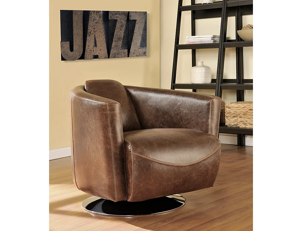 Sillón club de piel envejecida FLORENTIN