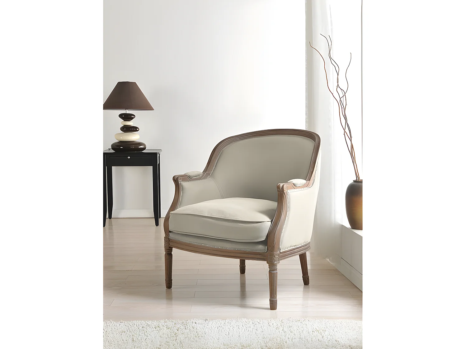 Cadeirão em linho Bege - ALIENOR