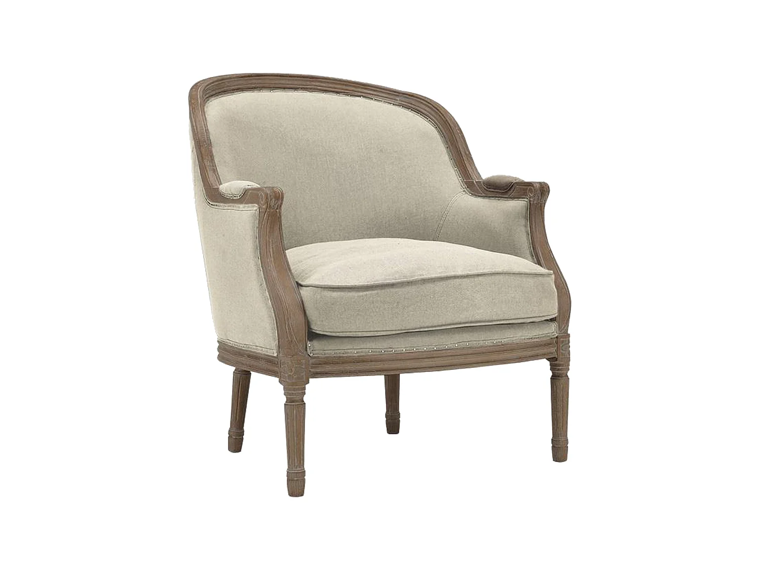 Sessel Barock - Stoff - Beige - ALIENOR