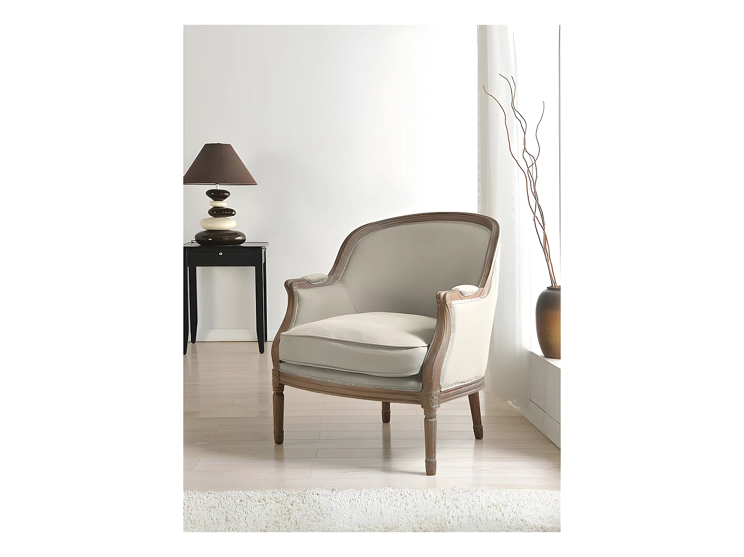 Sessel Barock - Stoff - Beige - ALIENOR