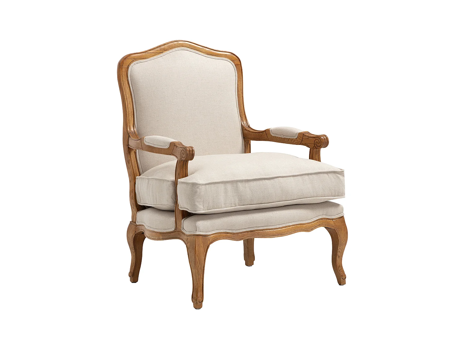 Fauteuil bergère en tissu MAHAUX - Beige
