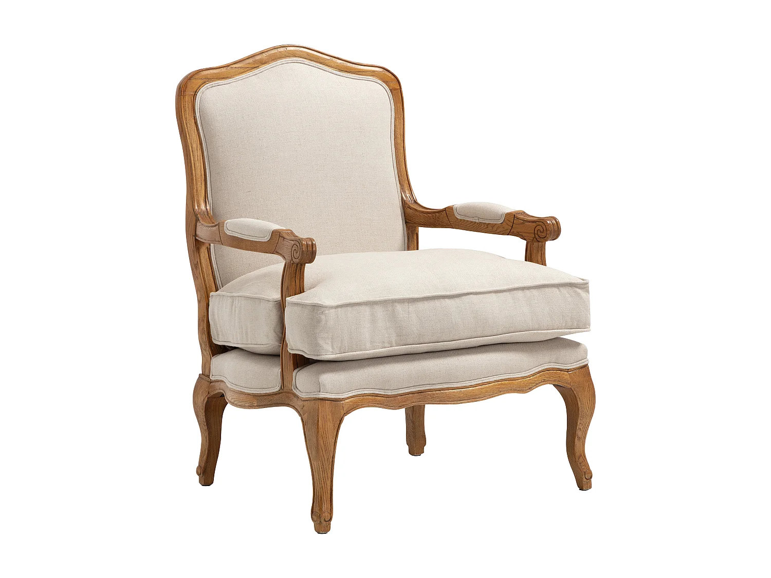 Fauteuil bergère en tissu MAHAUX - Beige