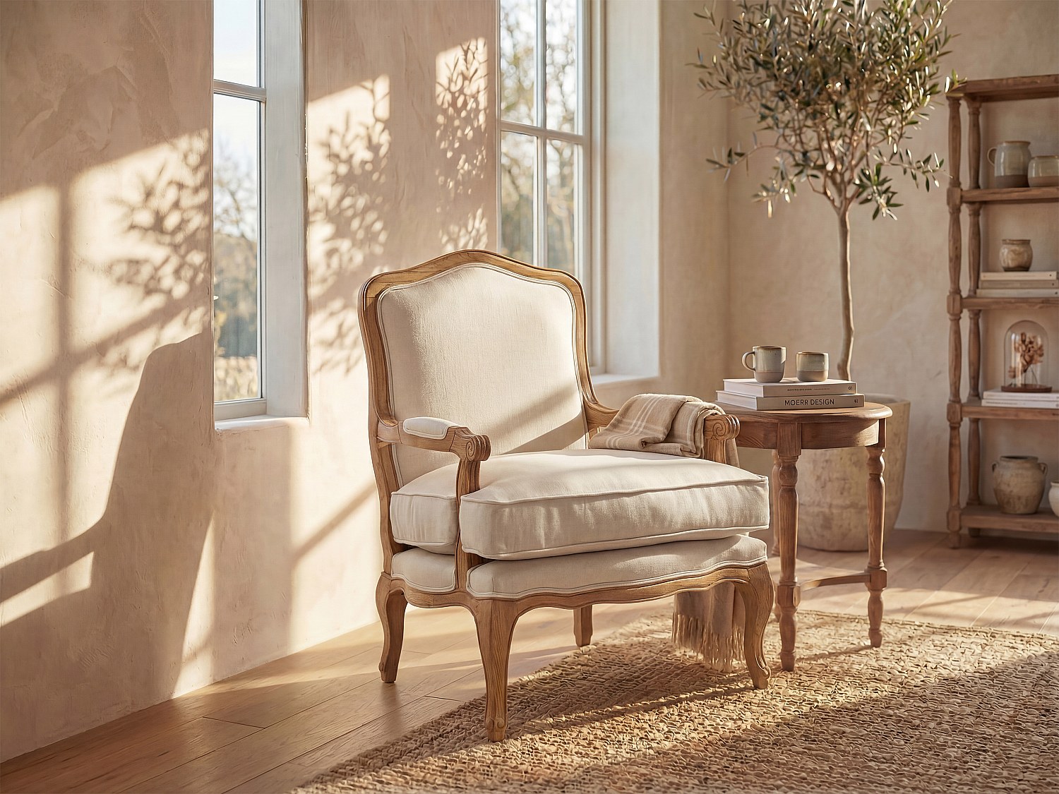 Sessel Barock - Leinen - Beige - MAHAUX
