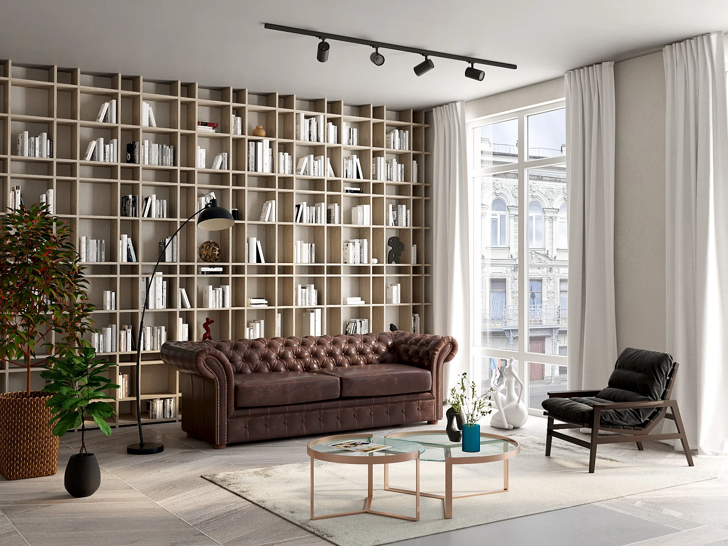 Driezitsbank chesterfield CLOTAIRE van 100% leer met lived-in aspect