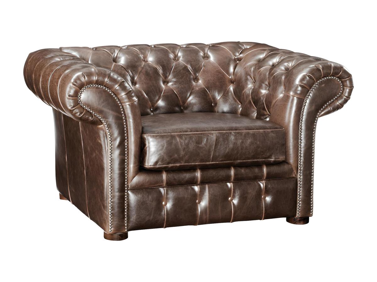 Chesterfield Ledersessel - Vintage Leder - Braun - CLOTAIRE günstig online kaufen