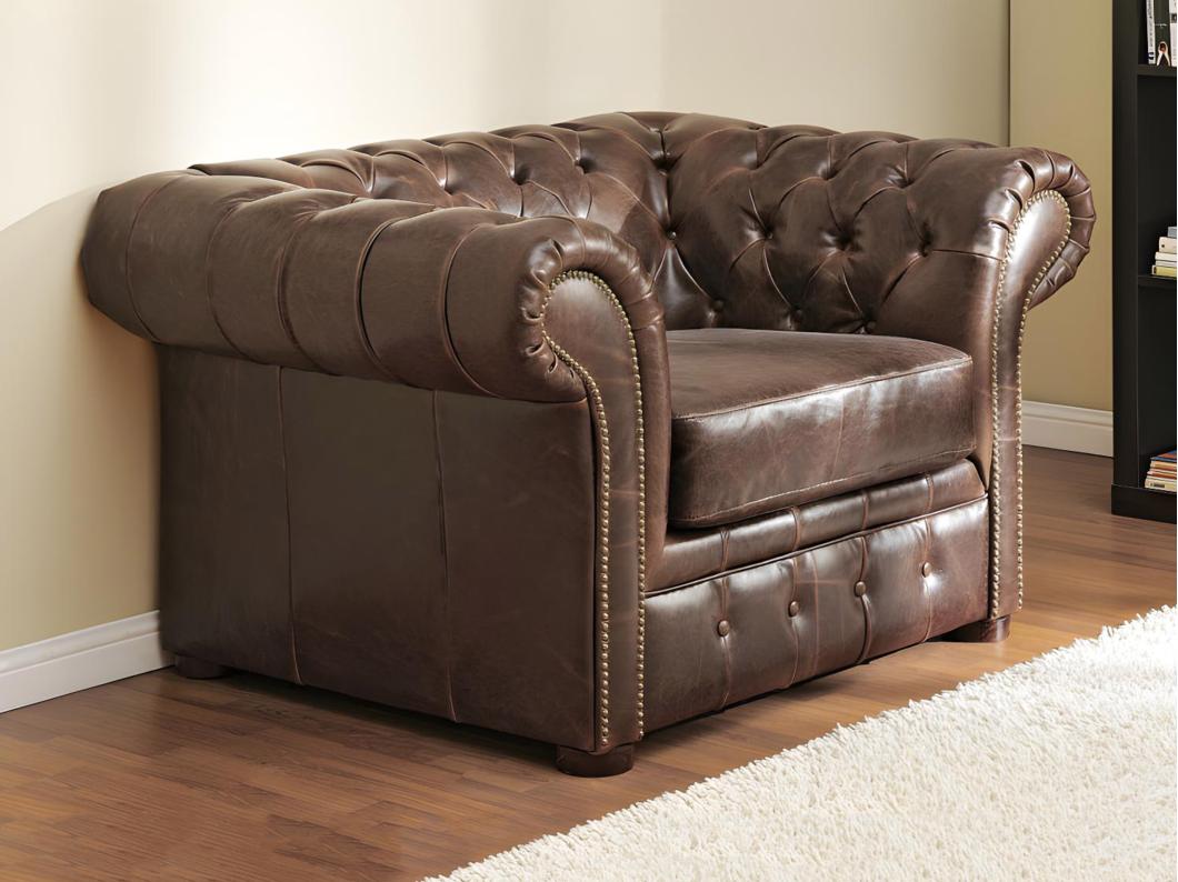 Chesterfield Ledersessel - Vintage Leder - Braun - CLOTAIRE