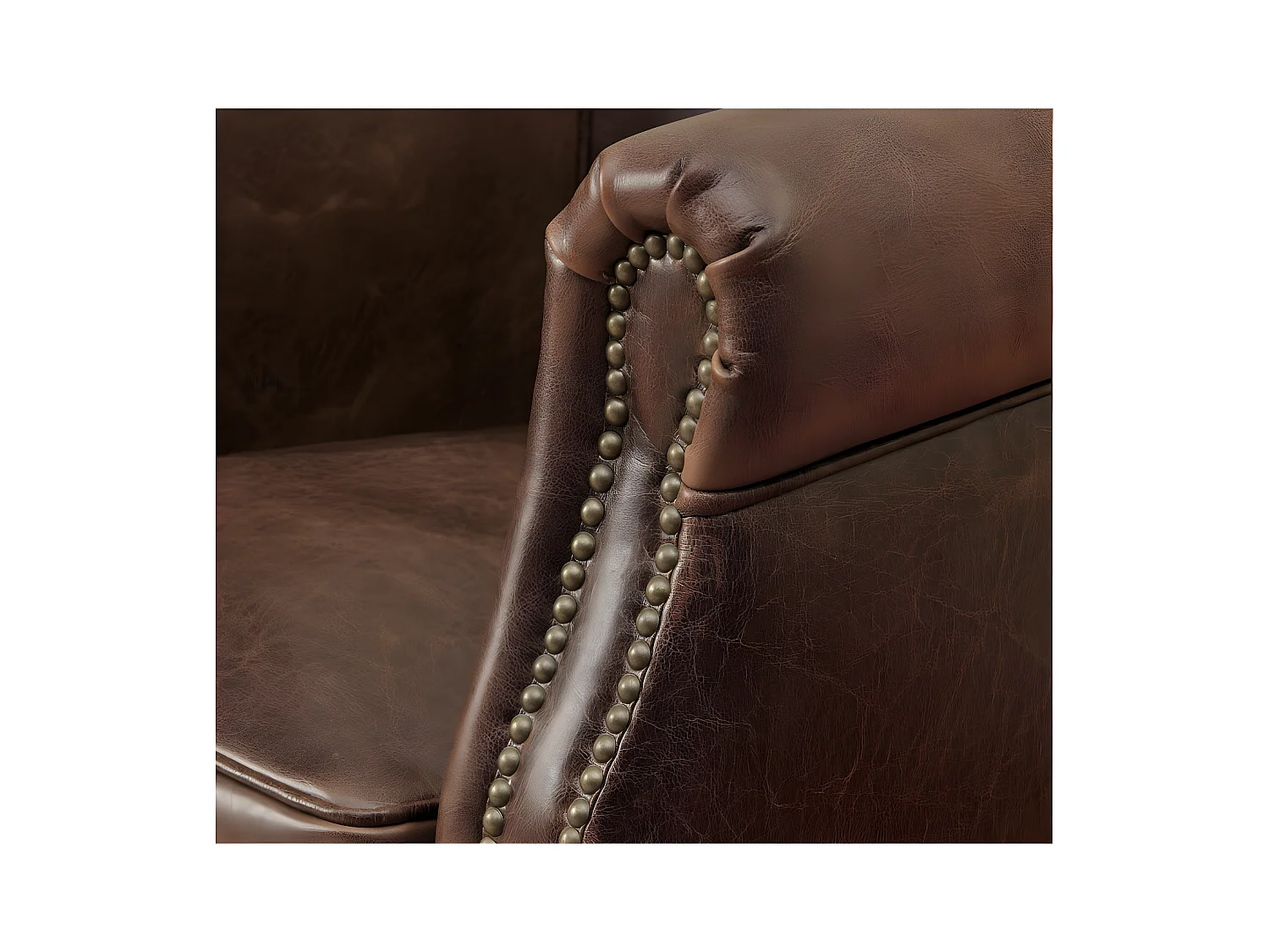 Poltrona club in cuoio invecchiato - ENGUERRAND