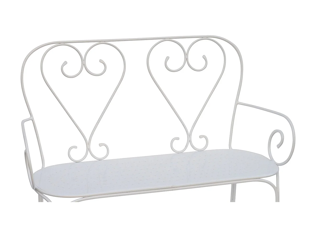 Hagebenk i metall i smijernsutførelse - Hvit - GUERMANTES fra MYLIA
