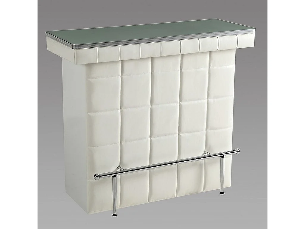 Mobile bar in Similpelle e vetro temperato Bianco - CARDY