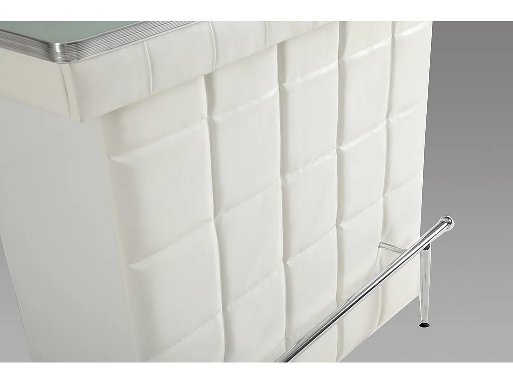 Mobile bar in Similpelle e vetro temperato Bianco - CARDY