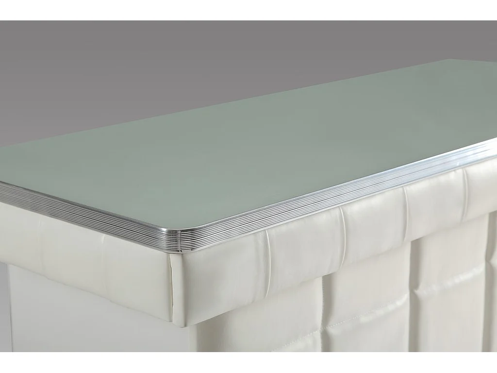 Mobile bar in Similpelle e vetro temperato Bianco - CARDY
