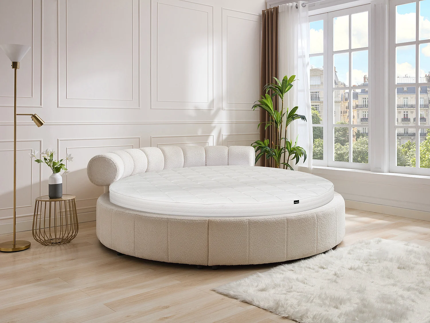 Kaltschaummatratze rund - 1 Zone - Härtegrad 2 - 220 x 220 cm - ROMA von YSMÉE