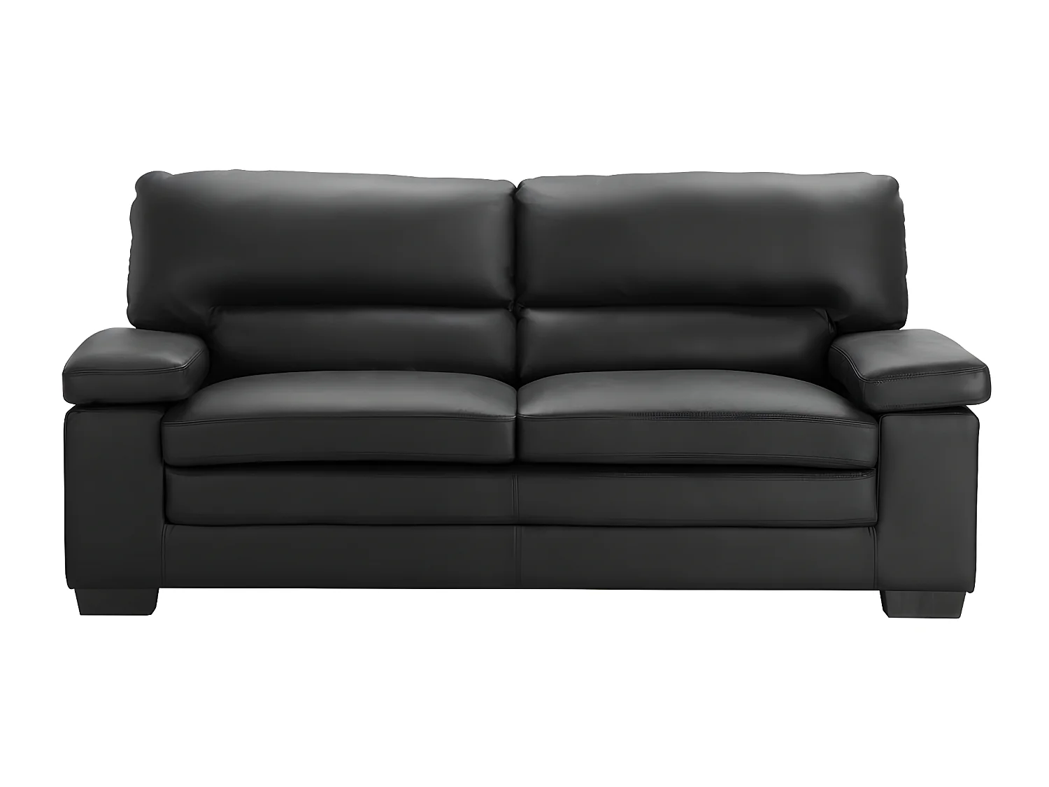 Couchgarnitur Leder 3+2 - Büffelleder - Schwarz - MIMAS