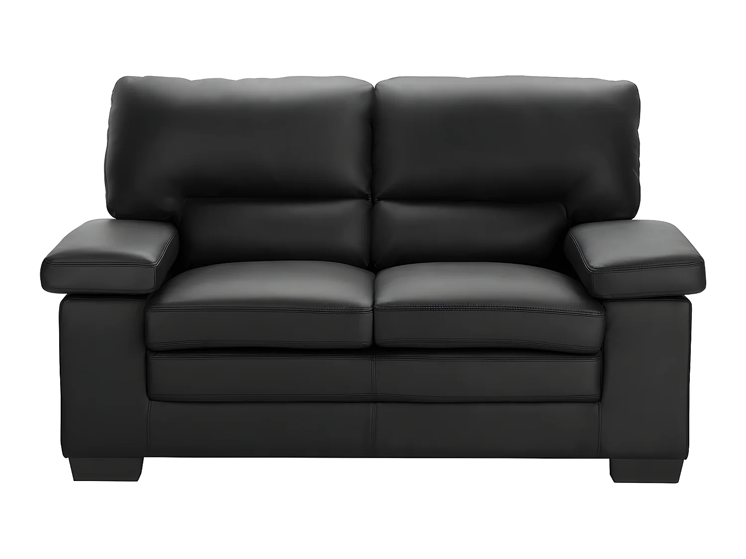 Couchgarnitur Leder 3+2 - Büffelleder - Schwarz - MIMAS