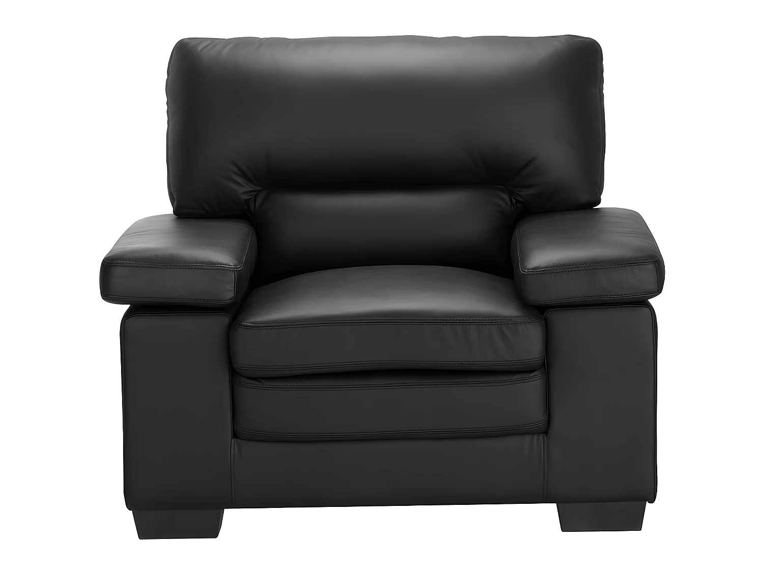 Sofá 3+1 plazas de piel de búfalo MIMAS - Negro