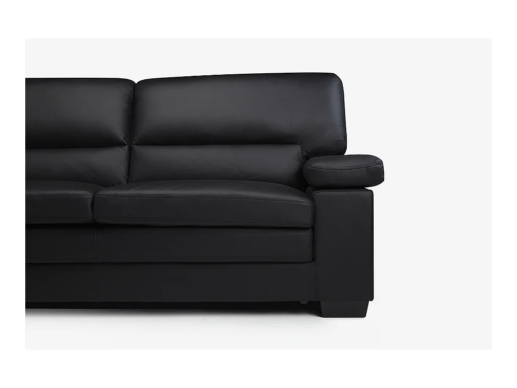 Sofá 3+1 plazas de piel de búfalo MIMAS - Negro
