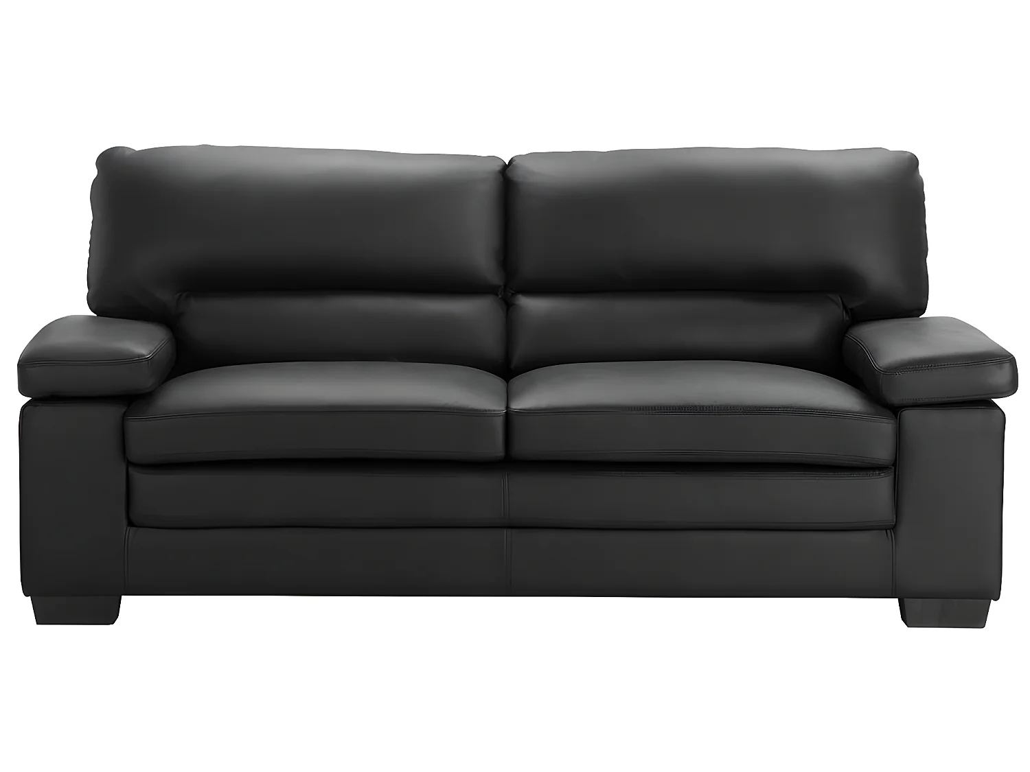 Canapé 3 places et un fauteuil en cuir de buffle MIMAS - Noir