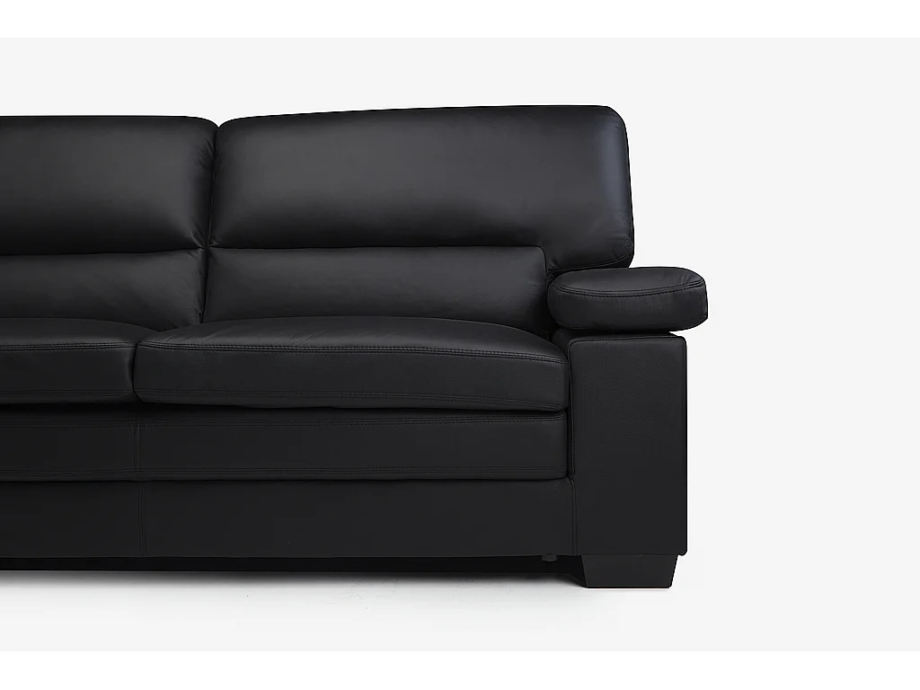 Canapé 3 places et un fauteuil en cuir de buffle MIMAS - Noir