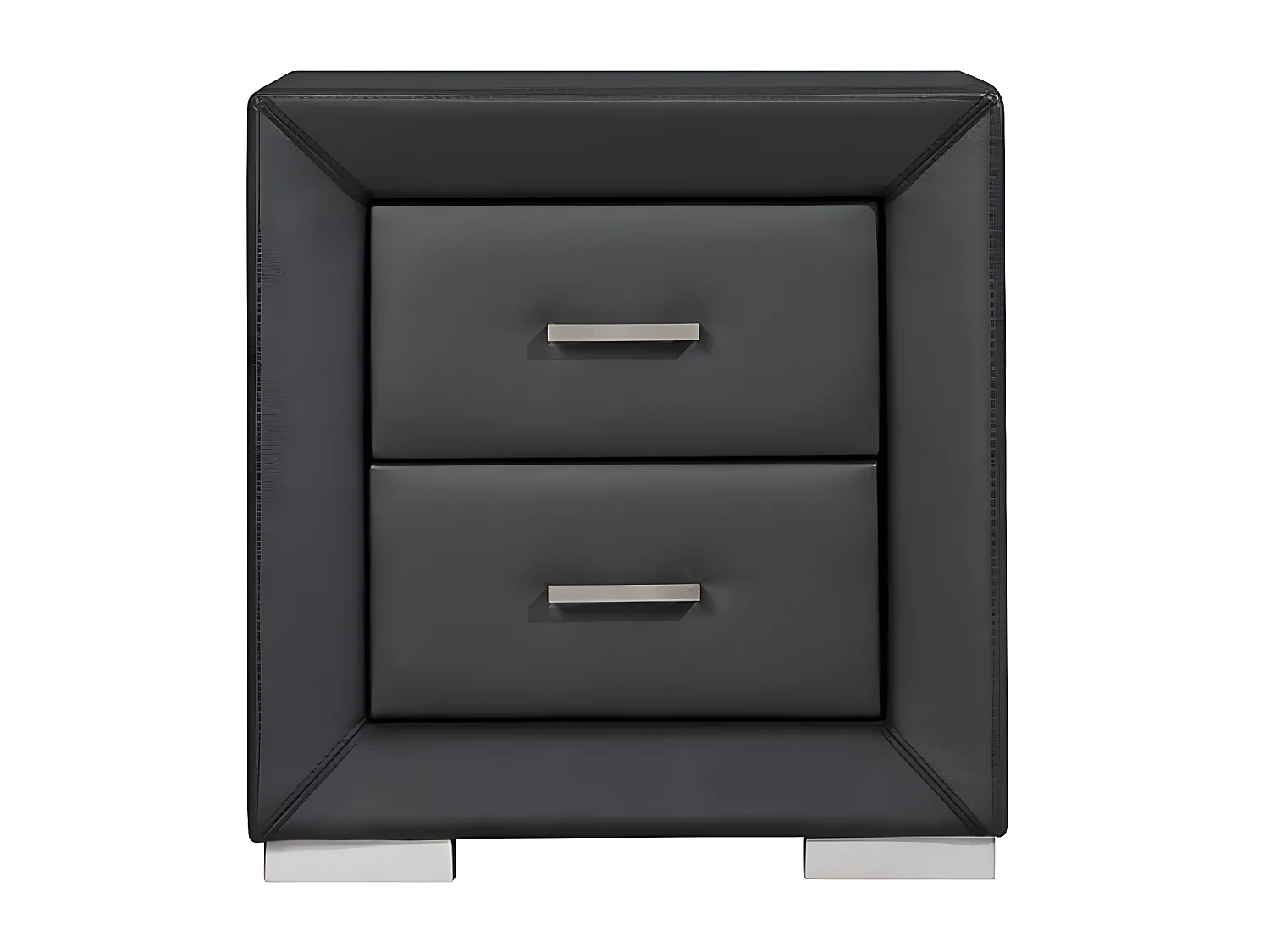 Nachtkastje CAPITOLE - 2 laden - Zwart kunstleer