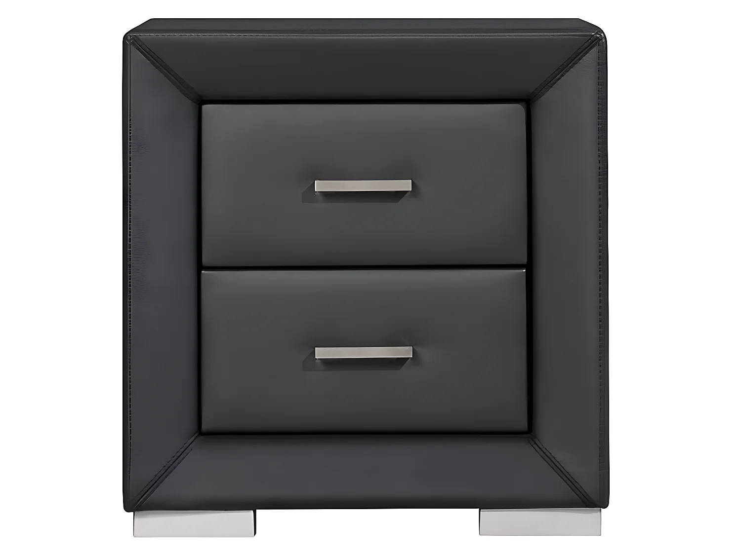 Nachtkastje CAPITOLE - 2 laden - Zwart kunstleer