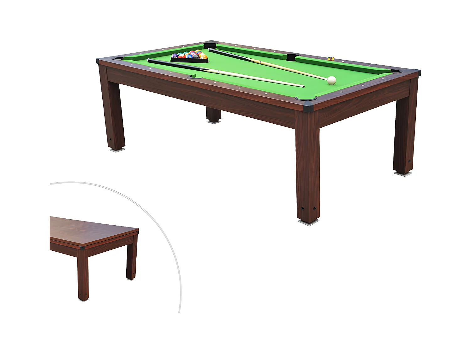 Table transformable - Billard IMPERIALE - Hauteur ajustable -  207 x 114 x 79 cm