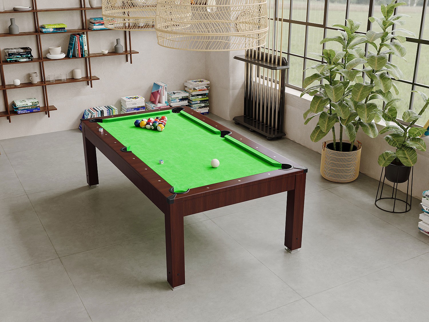 Vente-unique Multifunktionstisch Billard & Esstisch Höhenverstellbar - 207 X 114 X 79 Cm - Imperiale
