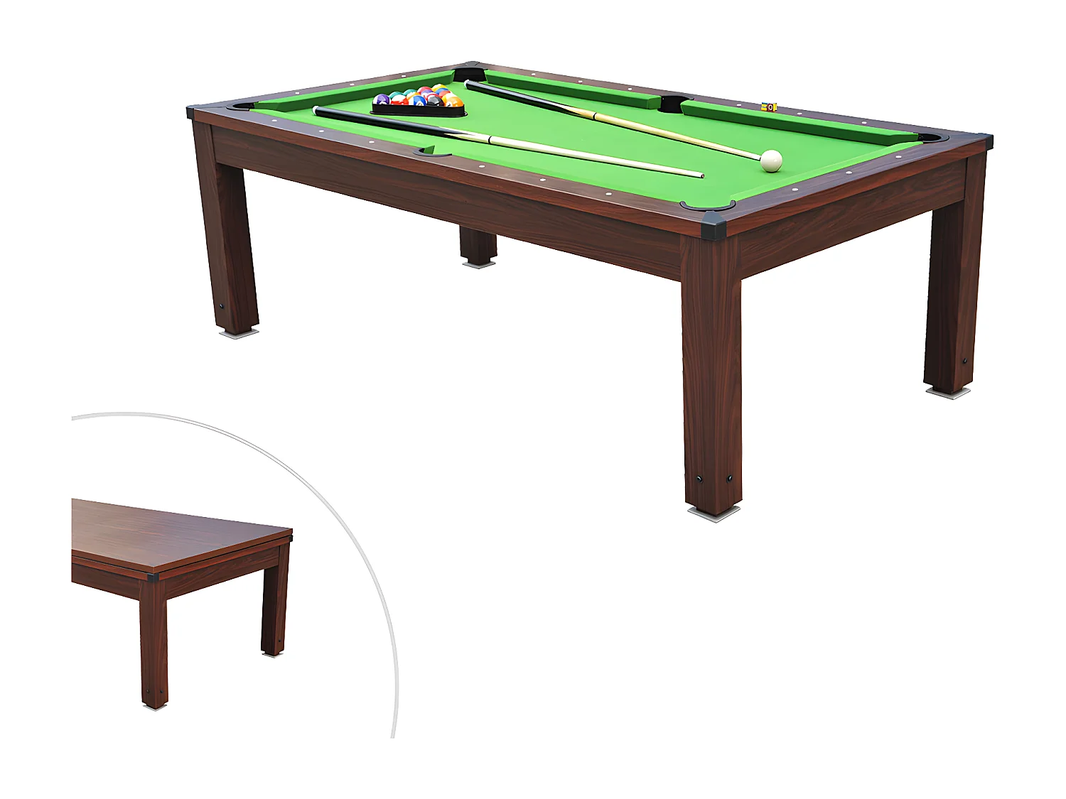 Mesa convertível - Mesa de bilhar IMPERIALE - Altura ajustável - 207*114*79 cm