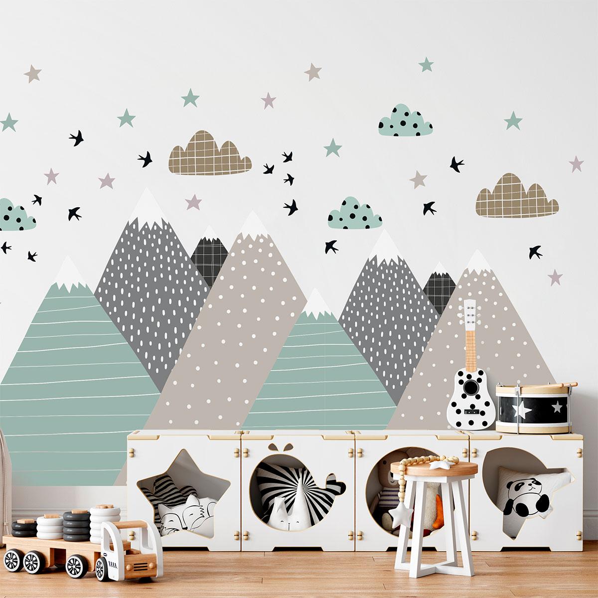 Stickers géants chambre enfant montagne dans l'espace – STICKERS BÉBÉS - Stickers  Garçon - Ambiance-sticker