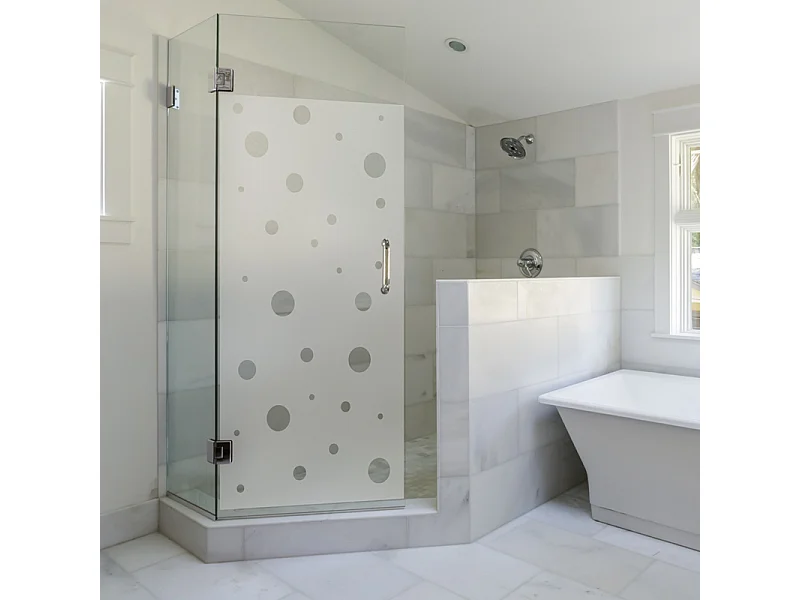 Film Fenêtre Anti Regard Occultant - PETITES BULLES - Stickers Autocollant Brise-Vue pour Vitre & Porte de Douche - 145x75cm