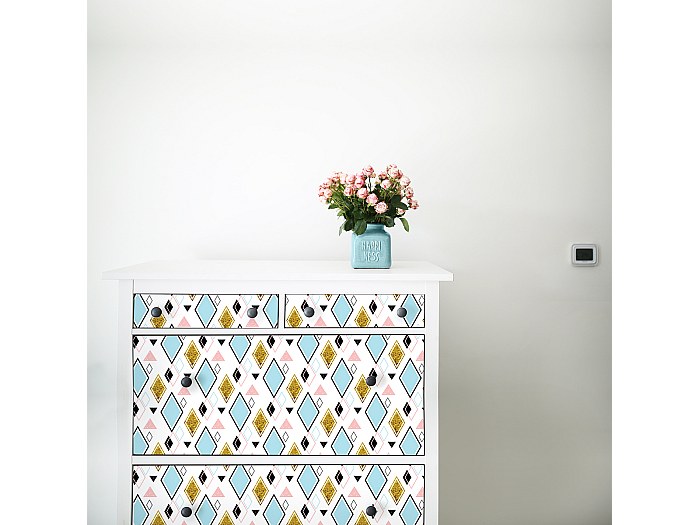 Sticker Meuble Scandinave Khomsen - Autocollant Losanges 40x60cm