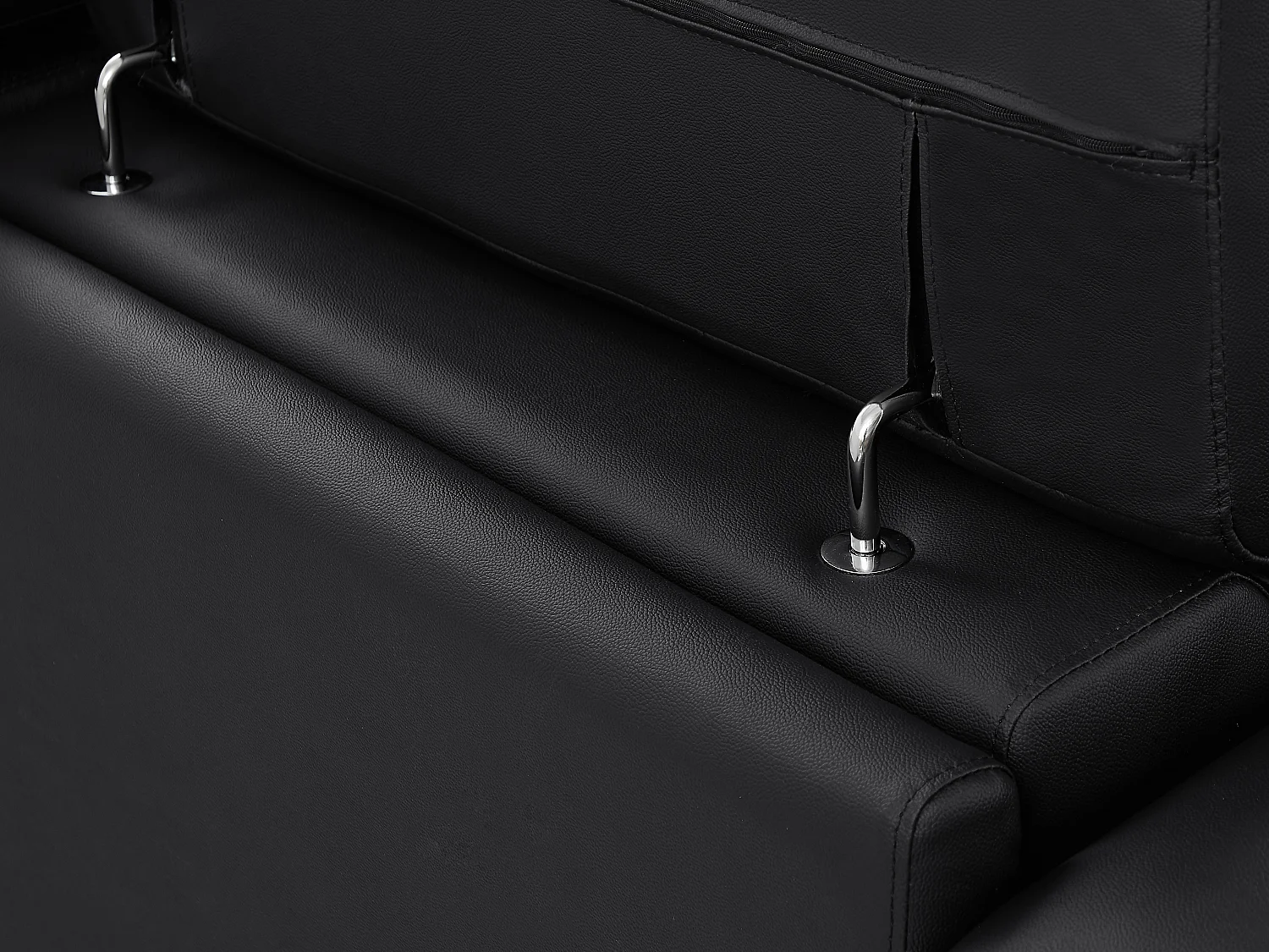 3 zits elektrische sofa met 2 zitplaatsen van zwarte koeienhuid BREYT II