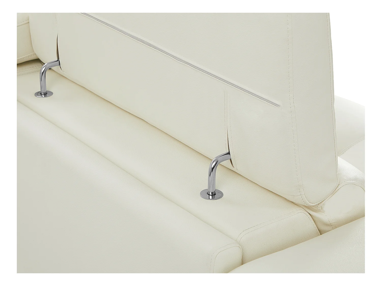 Kanapa 3-osobowa rozkładana elektryczna i 2-osobowa kanapa ze skóry w kolorze białym BREYT II