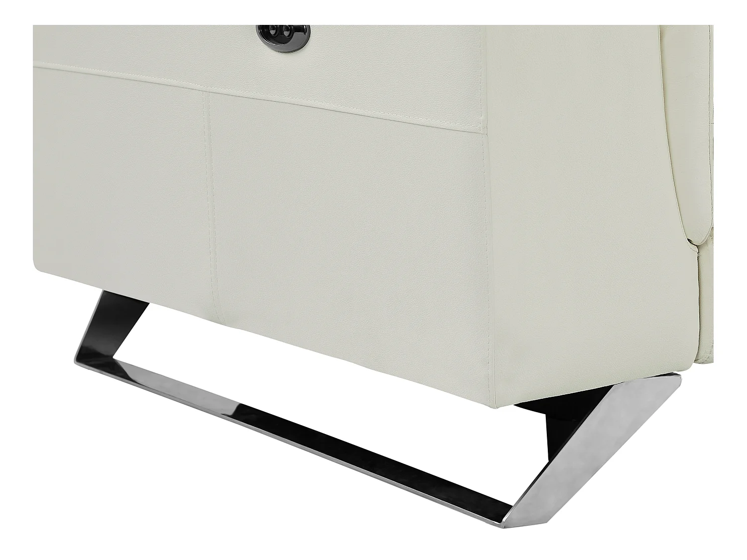 Kanapa 3-osobowa rozkładana elektryczna i 2-osobowa kanapa ze skóry w kolorze białym BREYT II