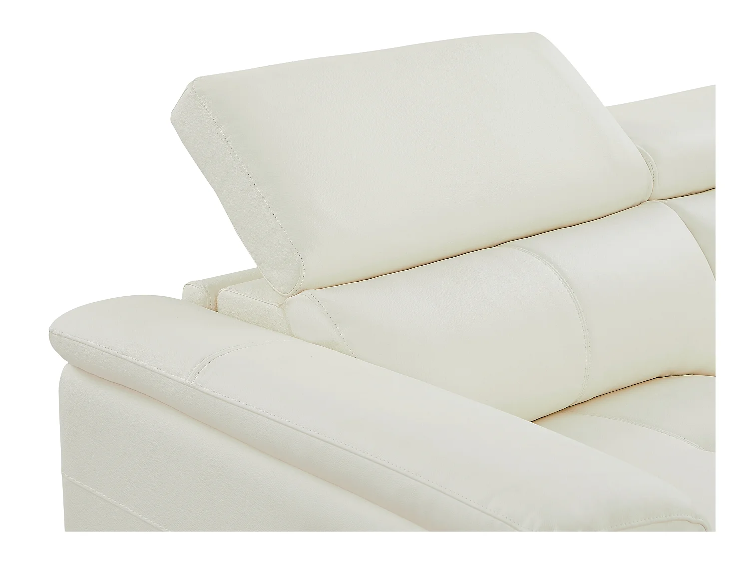 Kanapa 3-osobowa rozkładana elektryczna i 2-osobowa kanapa ze skóry w kolorze białym BREYT II