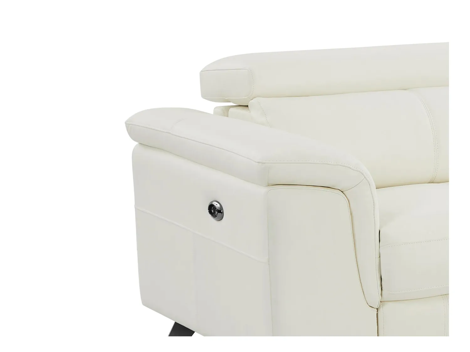 3 zits elektrische sofa met 2 plaatsen van witte koeienhuid BREYT II