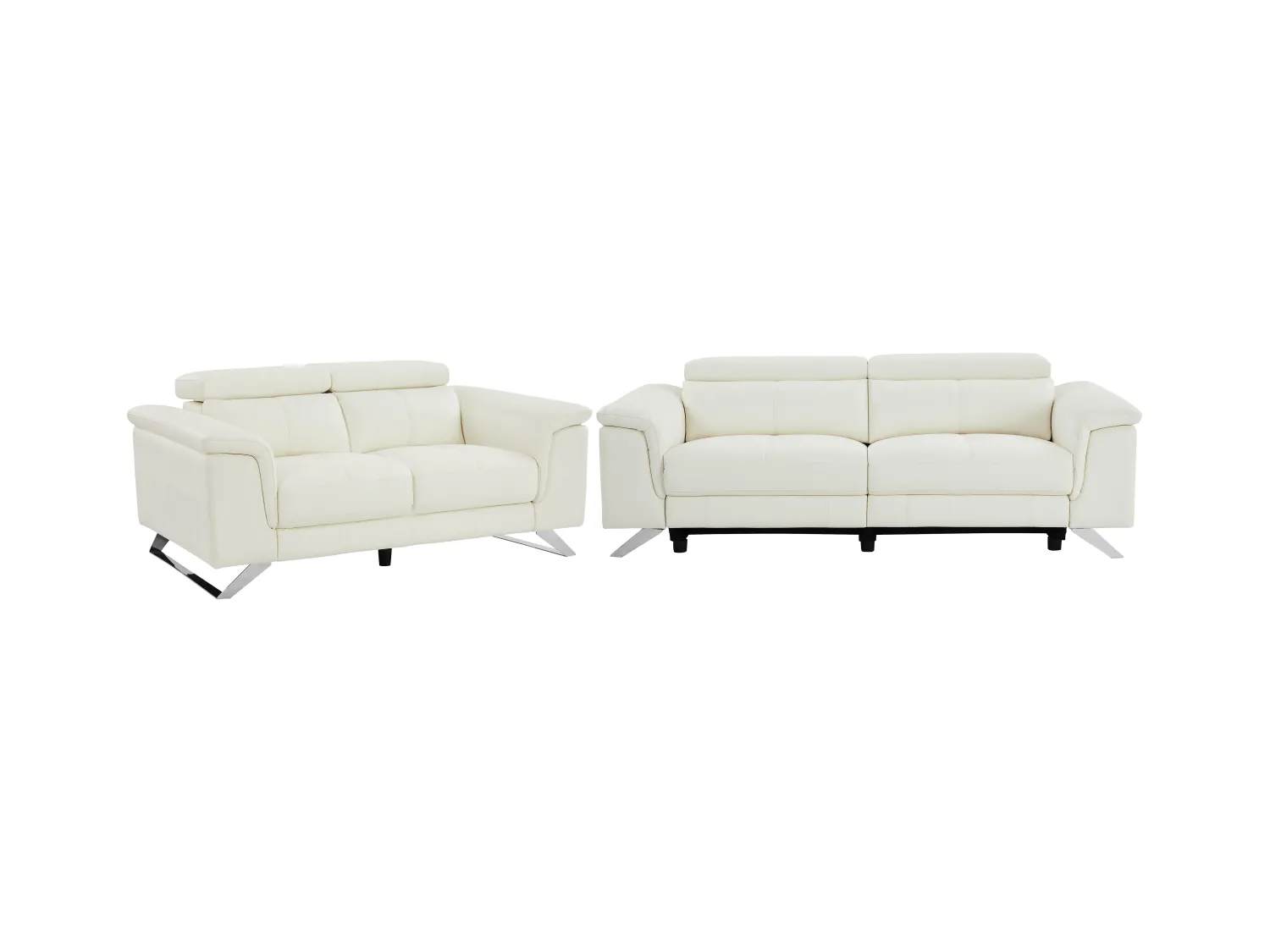 3 zits elektrische sofa met 2 plaatsen van witte koeienhuid BREYT II